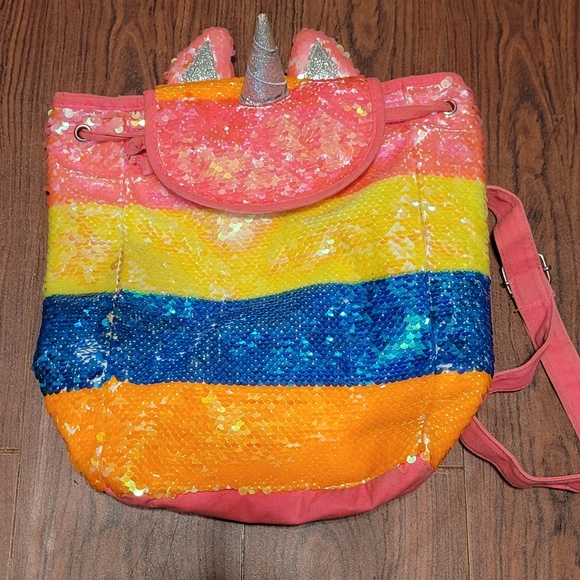 JUSTICE multicolored unicorn mini backpack - Picture 1 of 3
